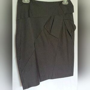 Chic She Said Black/Grey Pinstripe Stretch Cotton Straight Pencil Skirt, Sz 10!